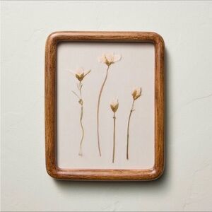 8"x10" Pressed White Flowers Print Framed Wall Art - Hearth & Hand with Magnolia